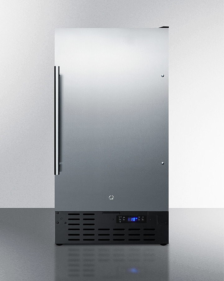 Summit Appliance BIM18SSADA 18 x 31.38 in. ADA Compliant Drain-Free Icemaker, Black - 8 lbs