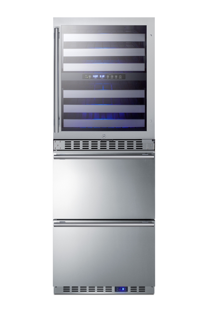 Summit Appliance SWCDAF24 24 in. Combination Dual-Zone Wine Cellar & 2-Drawer All-Freezer