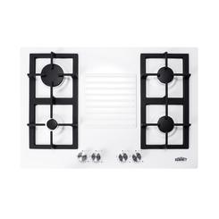 Summit Appliance Summit 30" wide 4-burner gas cooktop in white with sealed burners and cast iron grates