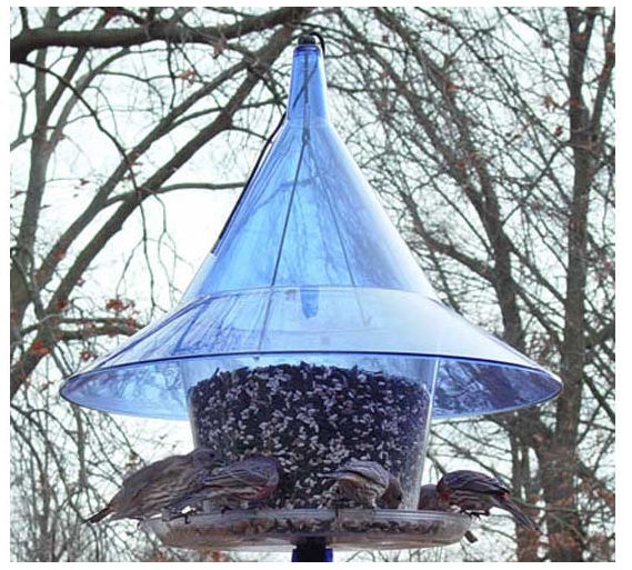 ARUNDALE PRODUCTS INC Arundale AR360B Sky Caf Hopper Bird Feeder with Large 17&quot; Squirrel Proof Blue