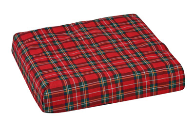 Mabis 552-8004-9910 Convoluted Foam Chair Pad with Plaid Cover - 16 x 18 x 4