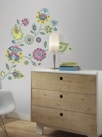 RoomMates RMK2468GM Boho Floral Peel and Stick Giant Wall Decals