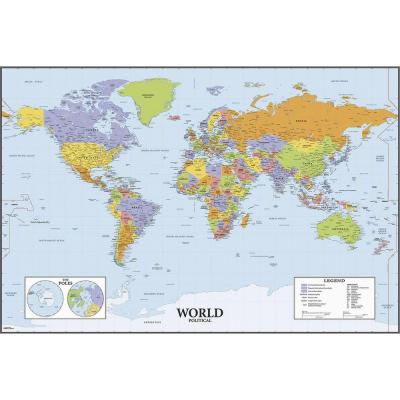 RoomMates RMK2362SLM World Map Dry Erase Peel and Stick Giant Wall Decals