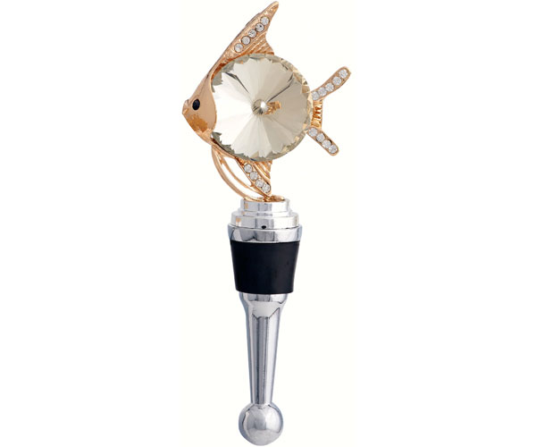 LS ARTS INC LS Arts BS-488 Bottle Stopper - Fish with Crystal
