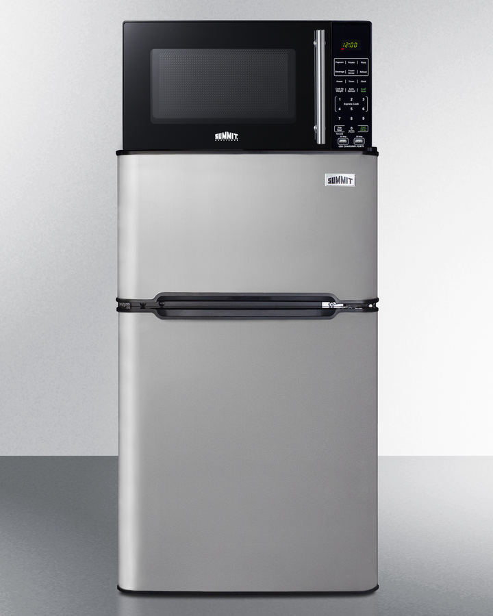 Summit Appliance MRF34BSSA 2 Door Microwave & Refrigerator-Freezer Combination with Allocator
