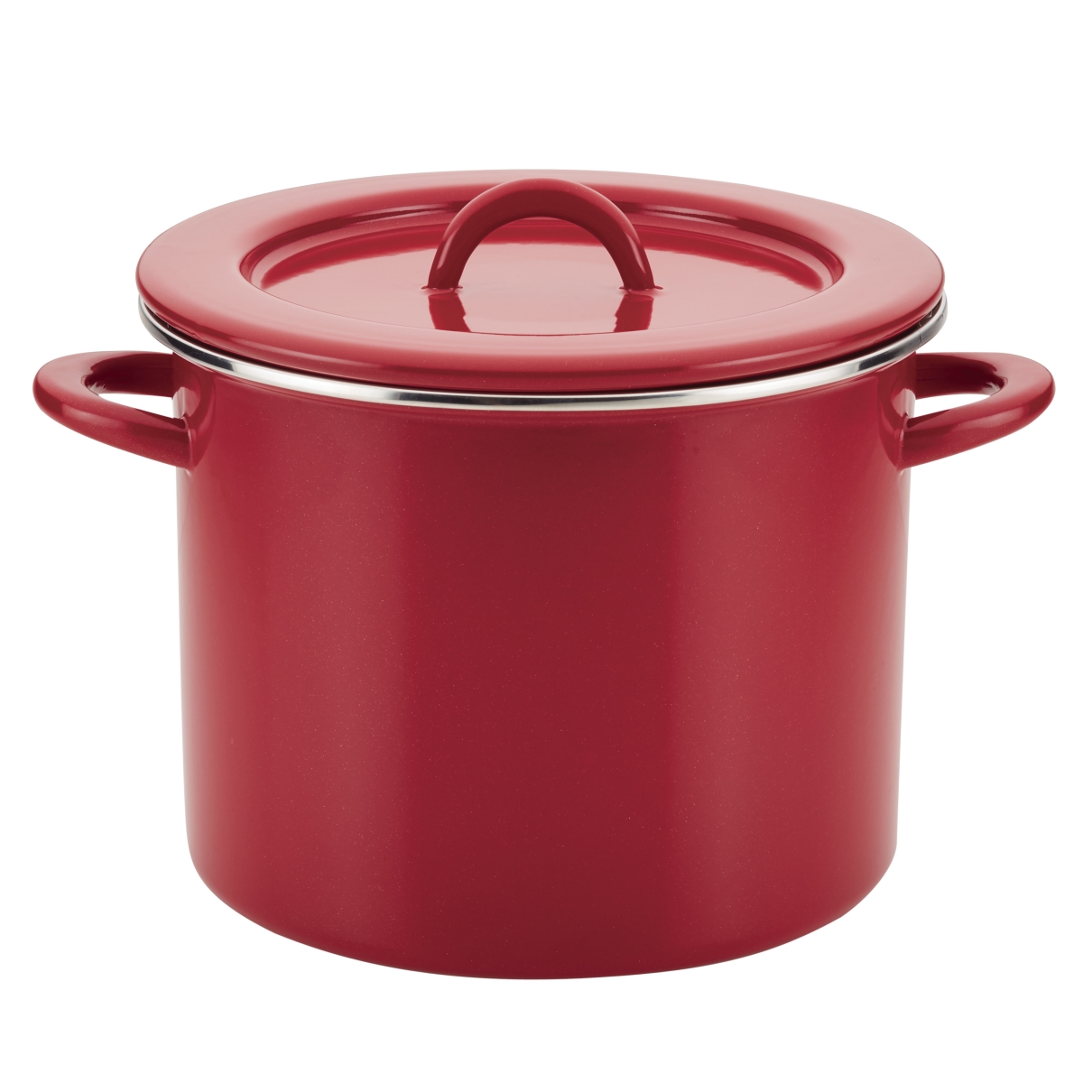 Rachael Ray 47626 12 qt. Create Delicious Enamel on Steel Stockpot - Red Shimmer