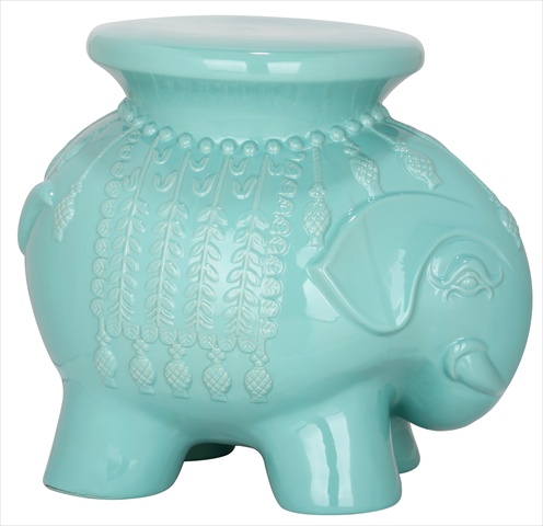 Safavieh ACS4501C Ceramic Elephant Stool - Light Blue