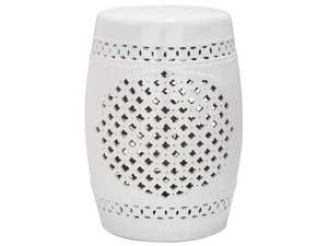Safavieh ACS4506A Ceramic Quatrefoil Garden Stool - White