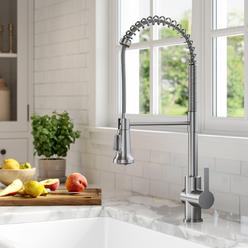 Daniel Kraus Kraus KPF-1691SFS Britt Commercial Style Pull-Down Single Handle Kitchen Faucet, Spot Free Stainless Steel