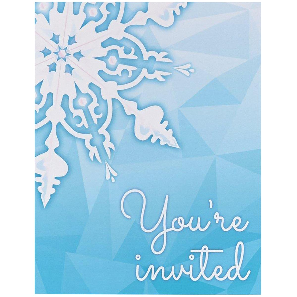 Birthday Express BirthdayExpress 239938 Snowflake Winter Wonderland Invitations - 8 Piece