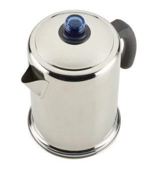 Farberware 47794 12-Cup Classic Stainless Steel Coffee Percolator, Stainless Steel with Blue Knob