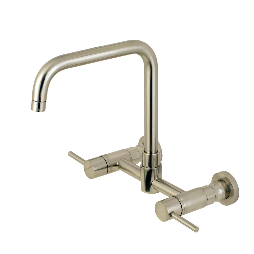 Kingston KS8168DL 8 in. Concord Centerset Wall Mount Kitchen Faucet, Brushed Nickel