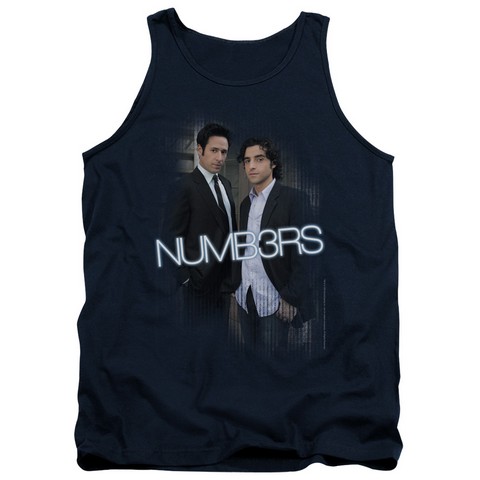 Trevco Numb3Rs-Don & Charlie - Adult Tank Top - Navy- Extra Large