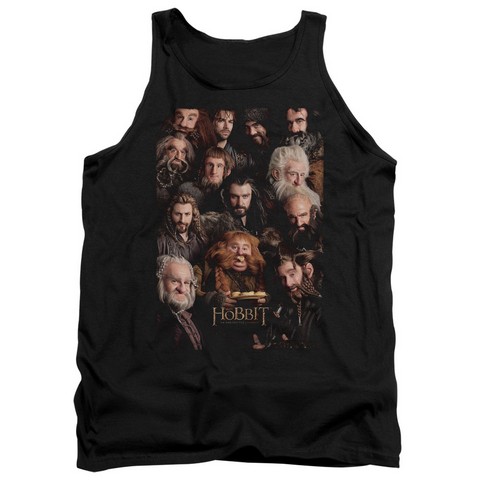 Trevco The Hobbit-Dwarves Poster Adult Tank Top- Black - Small