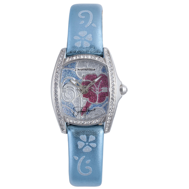 Hello Kitty CT.7094SS-12 Stainless Steel Light Blue Leather Watch