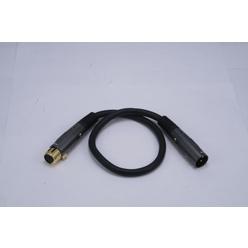 Monoprice 104749  Premier Series XLR Male to XLR Female - 1.5ft - Black - Gold Plated | 16AWG Copper Wire Conductors