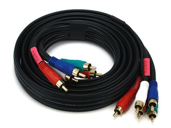 Monoprice 320 6 ft. 22AWG 5-RCA Component Video & Audio Coaxial Cable - Black