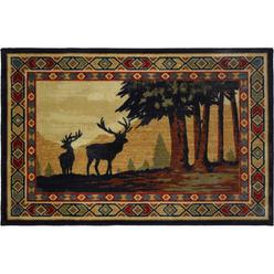 Mayberry Rug CC10456 30X46 30 x 46 in. Cozy Cabin Southwest Deer Printed Nylon Kitchen Mat & Rug&#44; Multi Color
