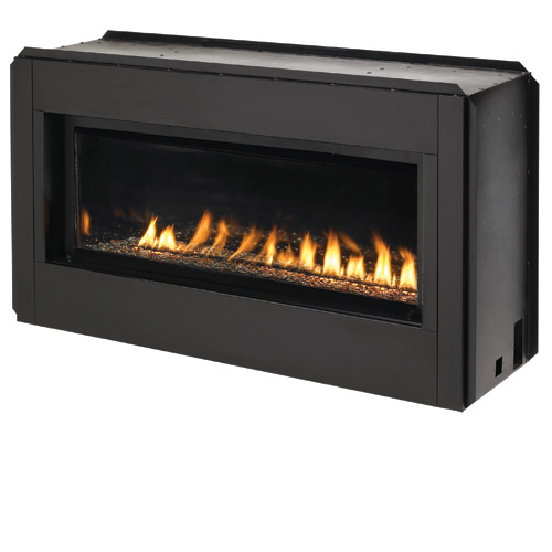 Superior VRL4543ZEP 43 in. Linear Vent Free Fireplace - Black Porcelain