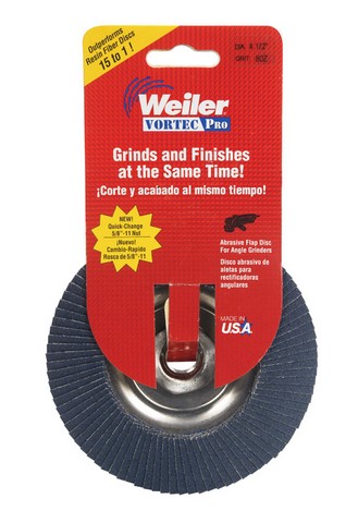 WEILER CORPORATION Weiler 30830 4.25 in. 80 Grit Vortec Pro Abrasive Nutted Flap Disc