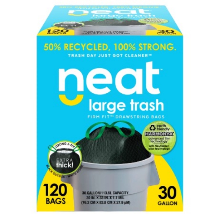 Aluf Plastics NEAT-30G-120 30 gal Neat Tall Kitchen Drawstrig Trash Bags