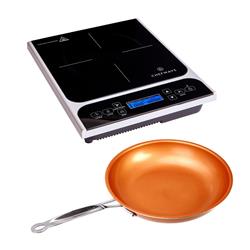 ChefWave CHECW-IC01 ChefWave LCD 1800W Portable Induction Cooktop w/ Safety Lock&#44; Bonus 10in Fry Pan
