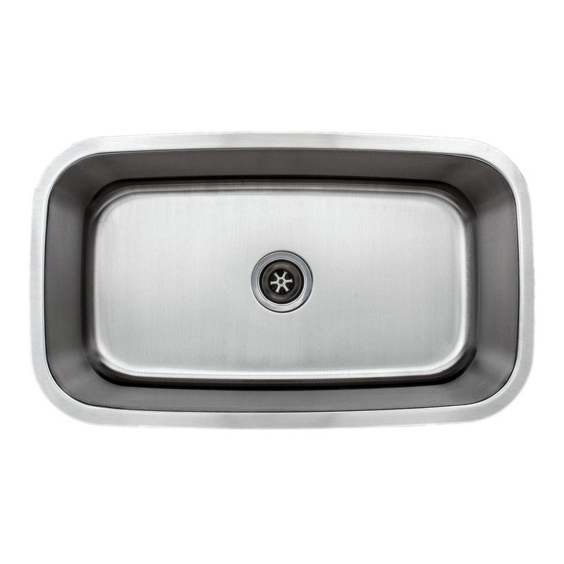 Wells Sinkware CMU3118-10-16 32 in. 16-gauge Undermount Single Bowl Stainless Steel Kitchen Sink