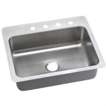 FoodFirst Dayton Elite Stainless Steel Single Bowl Dual & Universal Mount Sink - 1 Faucet Holes