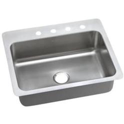 FoodFirst Dayton Elite Stainless Steel Single Bowl Dual & Universal Mount Sink - 4 Faucet Holes