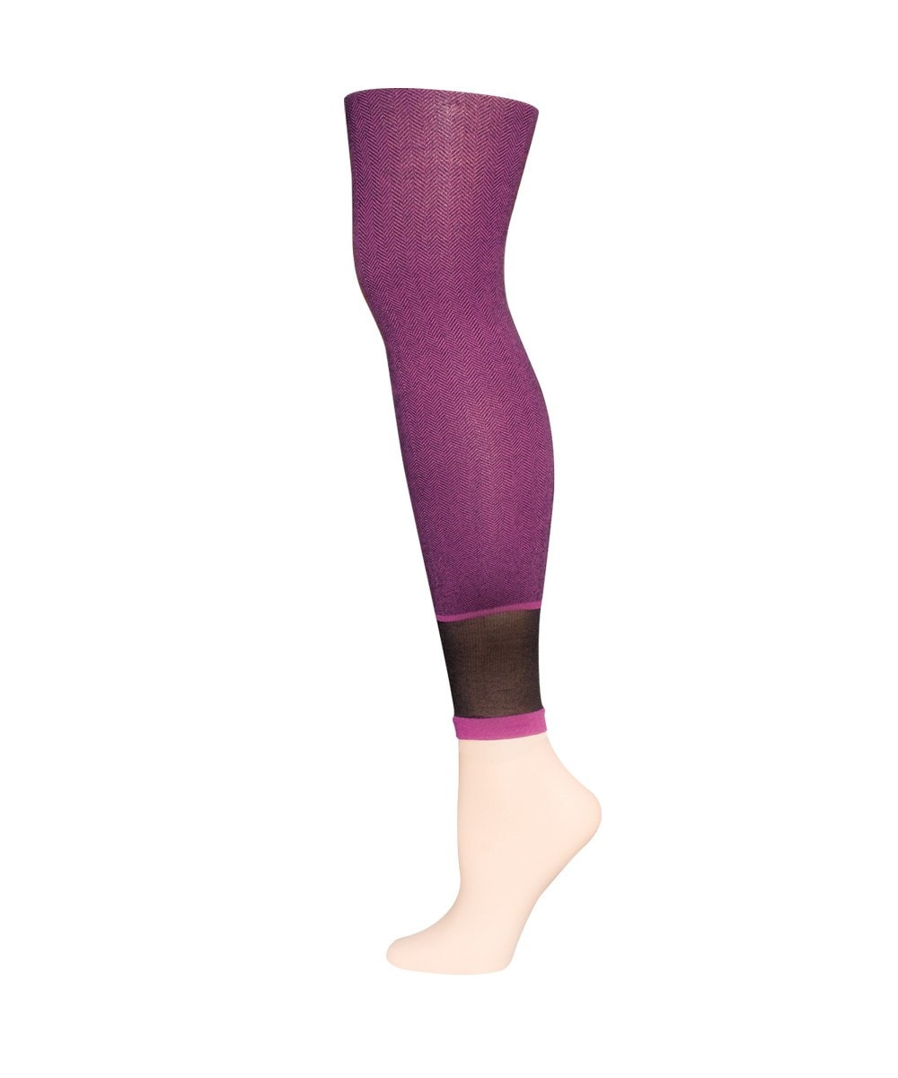 Spunky Herringbone Fashion Footless Tights