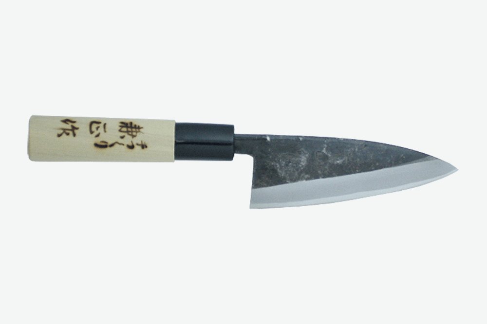 kanetsune KAN-KC-551 2019 Usu-Deba Knife with Plastic Bolster Magnolia Wood Handle, Kuro-Uchi - 90 mm