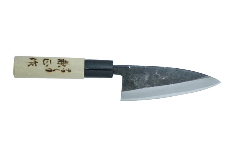 kanetsune KAN-KC-552 2019 Usu-Deba Knife with Plastic Bolster Magnolia Wood Handle, Kuro-Uchi - 105 mm