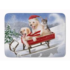 JensenDistributionServices Dogs & Kitten in Sled Need for Speed Machine Washable Memory Foam Mat