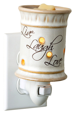 Candle Warmers 248102 Live Love Laugh Pluggable Fragrance Warmer with the Heartwarming Phrase