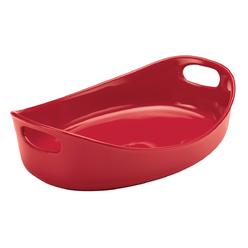 Rachael Ray 47659 Stoneware Bubble & Brown Oval Baker&#44; 4.5 qt. - Red