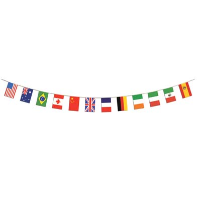 BEISTLE CO Beistle 57739 International Flag Banner - Pack of 12