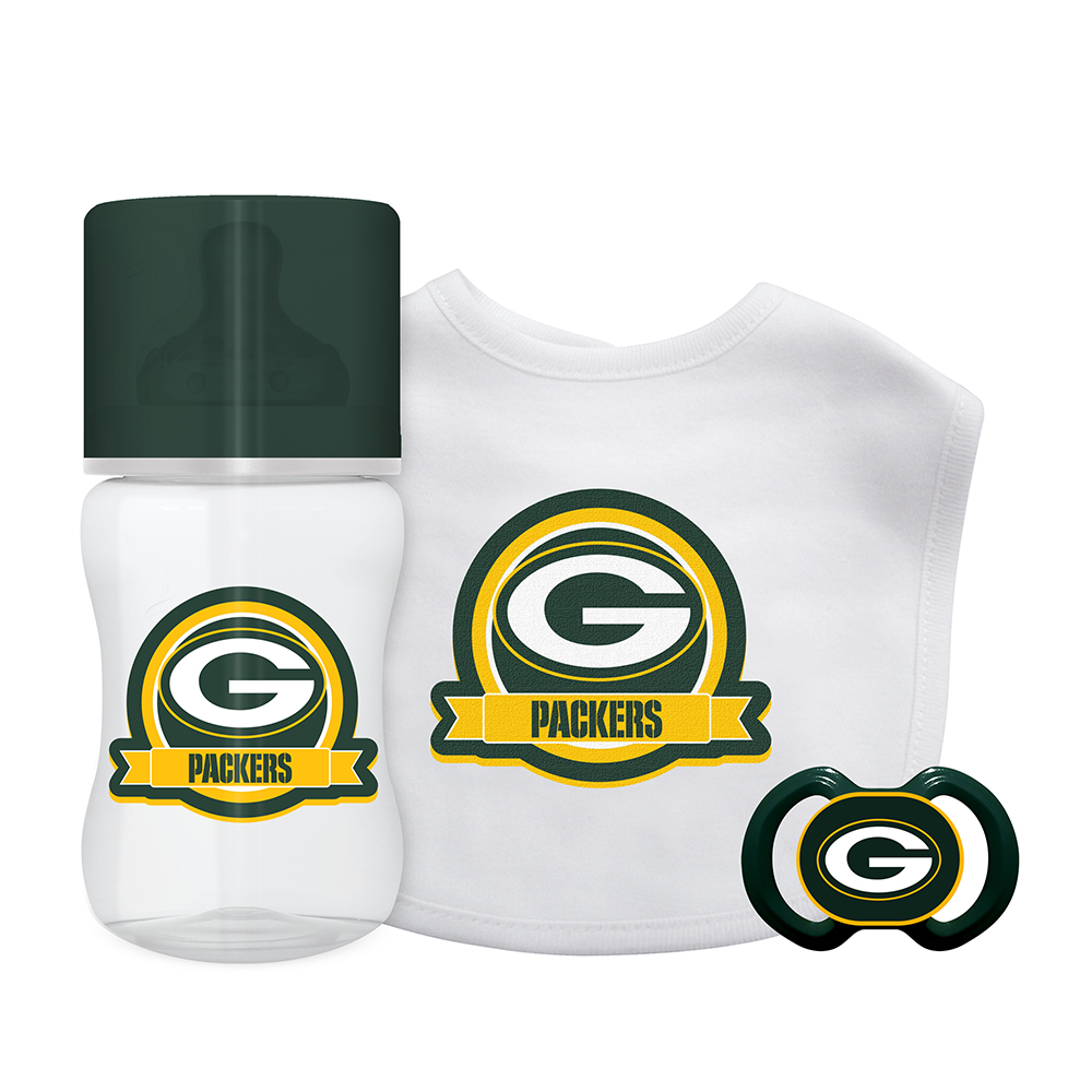 Baby Fanatic BFA-GBP303 Green Bay Packers NFL Infant Gift Set - 3 Piece