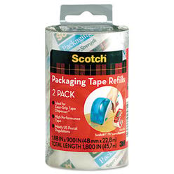 3M Scotch Brand Scotch Sure Start  Packaging Tape, 6 Rolls, 1.88" x 25 Yards, Great for Packing,  & Moving, Clear (DP-1000RF6)