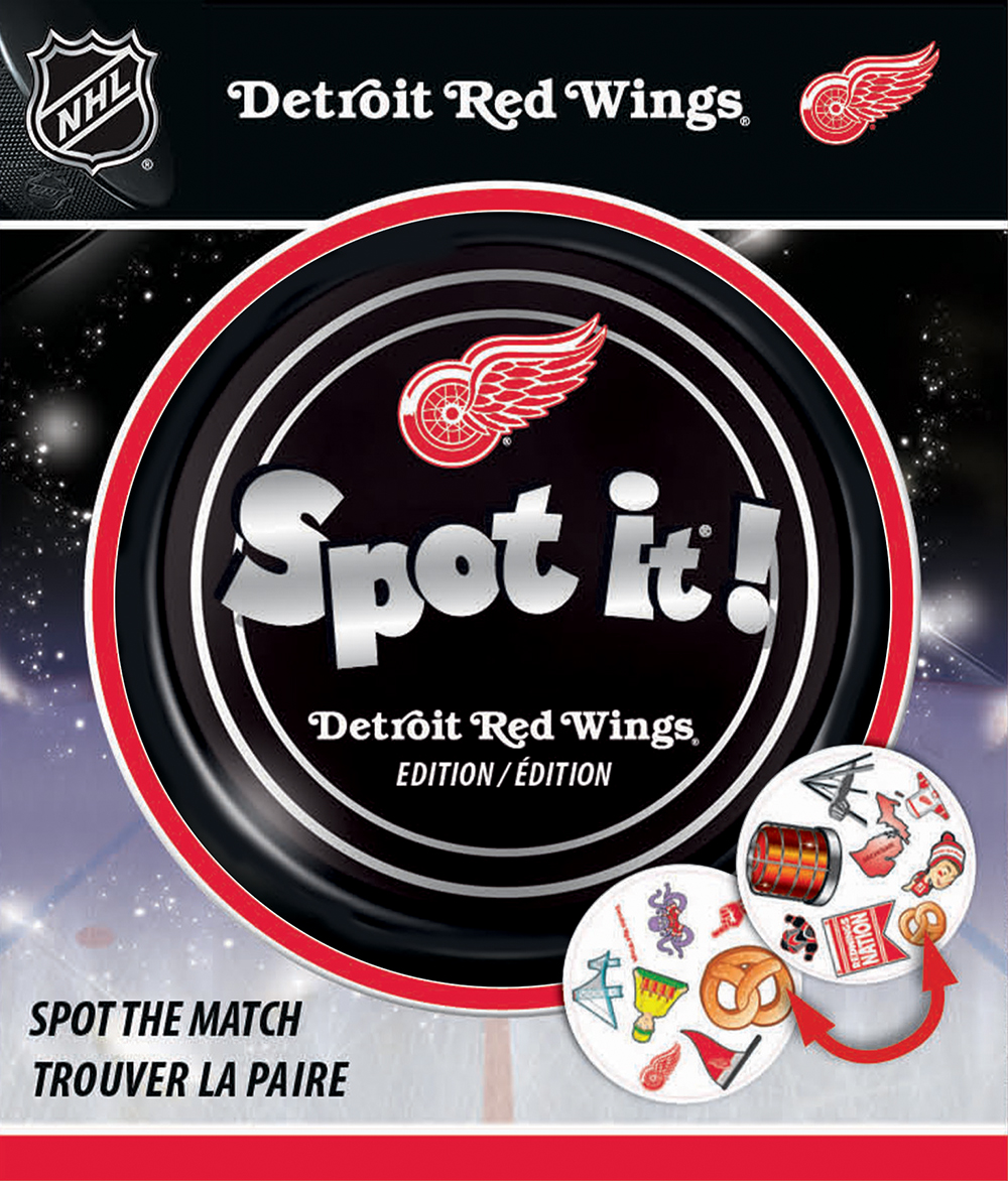 THE MOUNTAIN VALLEY SPRING WATER Master Pieces 41768 Detroit Red Wings Spot it NHL Card Game