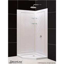 Dreamline DL-6047C-01 42 in. SlimLine Neo Angle Shower Base & Qwall-4 Shower Backwall Kit