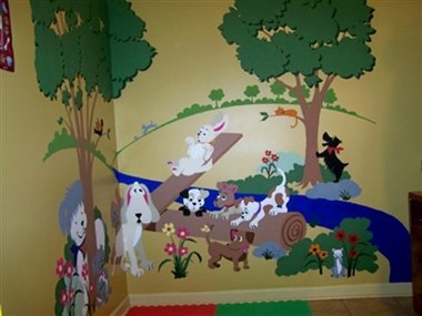 Elephants on the Wall 5-1260 Puppy Playground- Small - Paint It Yourself
