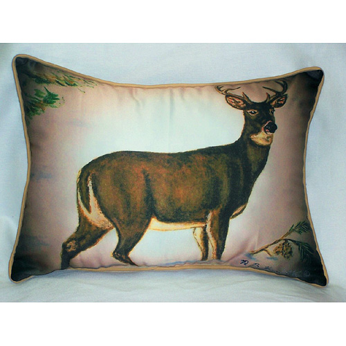 Betsy Drake HJ236 Deer in Snow Art Only Pillow 15&quot;x22&quot;