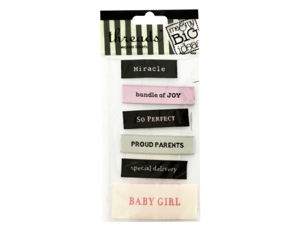 bulk buys CG292-24 Baby Girl Woven Labels -Pack of 24