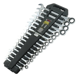K Tool International KTI-45600 Metric Ratcheting Reversible Wrench Set, 16 Piece