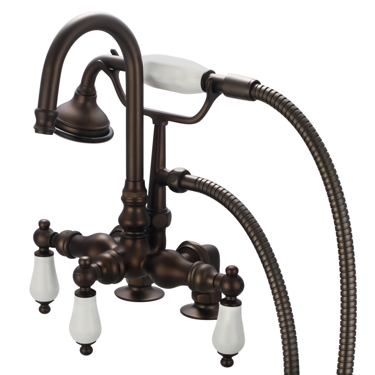 Water Creation F6-0013-03-PL 3.38 in. Brown Vintage Classic Center Deck Mount Tub Faucet - Oil-Rubbed Bronze