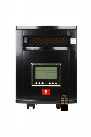 Atlas Premium Black  Indoor Quartz Infrared Heater with Remote Control (6 Quartz Emitters!)