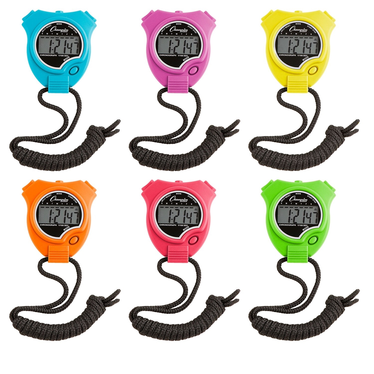 PerfectPitch Stop Watch, Neon - Pack of 6