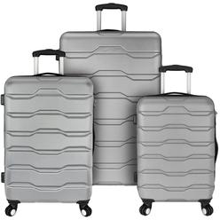 Elite Luggage EL09075G Omni 3 Piece Hardside Spinner Luggage Set, Grey