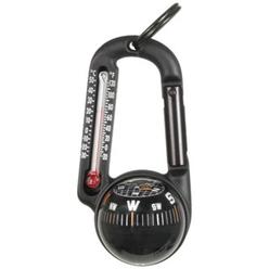 Sun Company TempaComp - Ball Compass and Thermometer Carabiner | Hiking, Backpacking, and Camping Accessory | Clip On to Pack, P