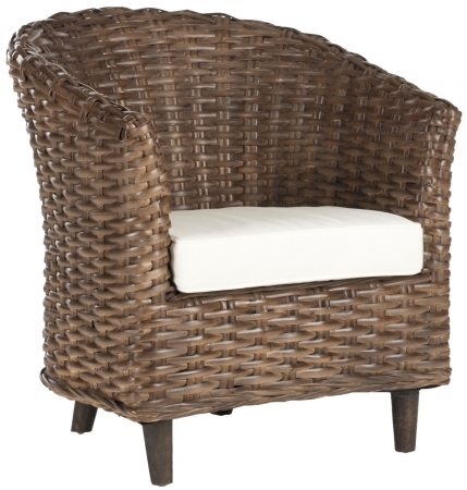 Safavieh FOX6501B Omni Barrel Chair - Brown Glaze